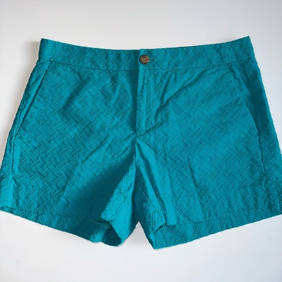 Banana Republic Women’s Shorts Size 4 Hampton Fit Chino Turquoise 100% Cotton - Picture 1 of 7